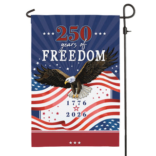 250 Years of Freedom with Family Name Garden Flag