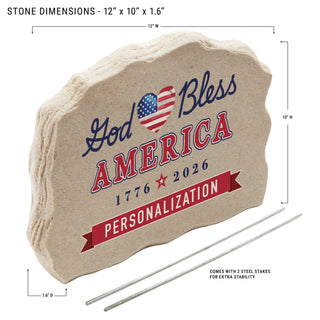 God Bless America Standing Garden Stone