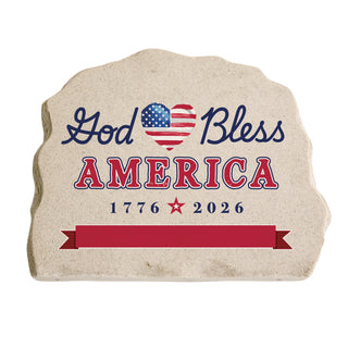 God Bless America Standing Garden Stone