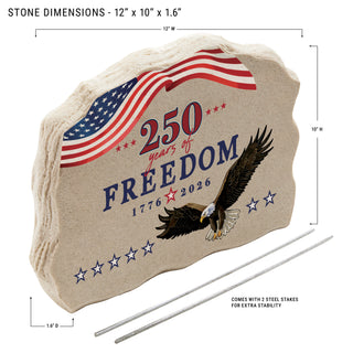 250 Years of Freedom Eagle Standing Garden Stone