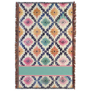 Southwest Diamond Pattern Fringe Throw Blanket