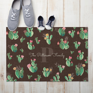 Floral Cactus Pattern Doormat - 18x27, 1/8" Thin