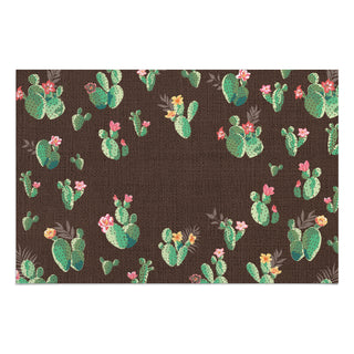 Floral Cactus Pattern Doormat - 18x27, 1/4" Thick