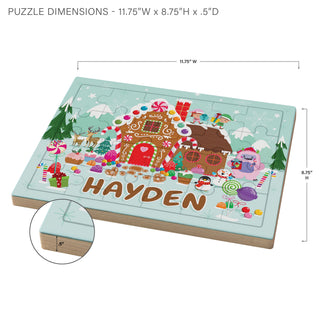 Personalized Gingerbread Christmas Wooden Puzzle