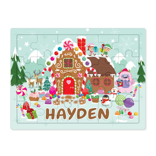 Personalized Gingerbread Christmas Wooden Puzzle