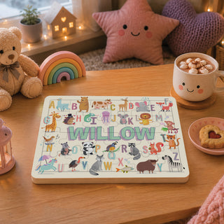Personalized Animal Alphabet Wooden Puzzle