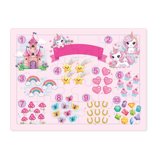 Personalized Unicorn Count 24 Piece Wood Puzzle