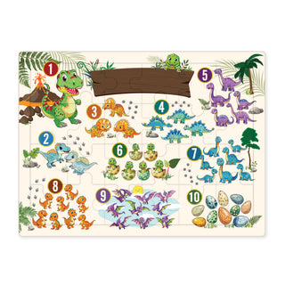 Personalized Dinosaur Count 24 Piece Wood Puzzle