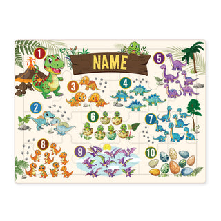 Personalized Dinosaur Count 24 Piece Wood Puzzle