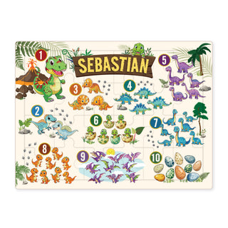 Personalized Dinosaur Count 24 Piece Wood Puzzle