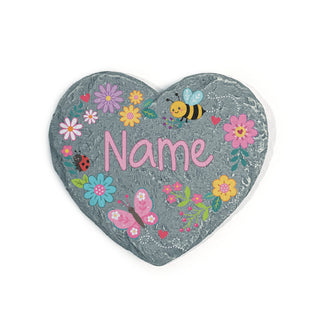 Personalized Butterfly & Bee Heart 4" Garden Stone