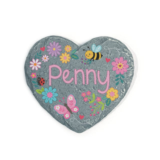 Personalized Butterfly & Bee Heart 4" Garden Stone