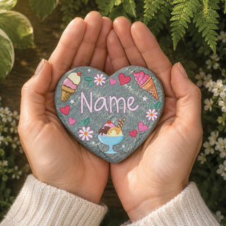 Personalized Sweet Treats Heart 4" Garden Stone