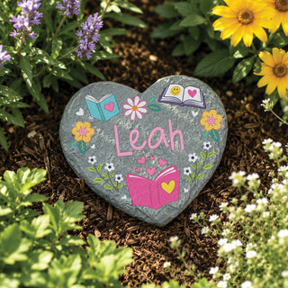 Mini Heart Garden stone for Book Lover