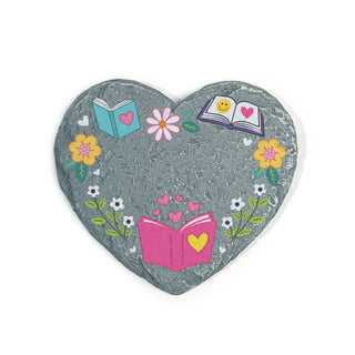 Personalized Book Lover Heart 4" Garden Stone