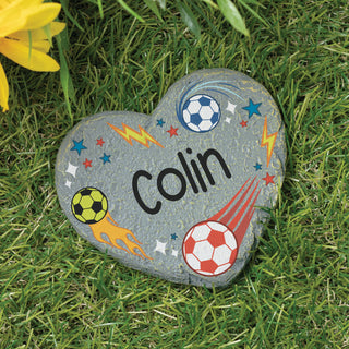 Personalized Soccer Champion Heart 4" Garden Stone