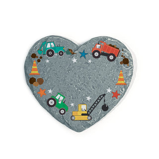 Personalized Construction Crew Heart 4" Garden Stone