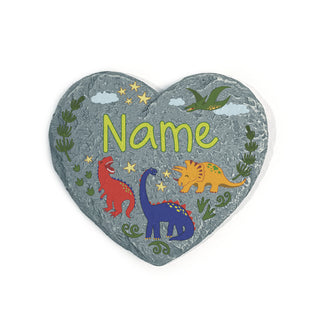 Personalized Dinosaur Adventure Heart 4" Garden Stone