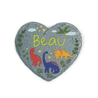 Personalized Dinosaur Adventure Heart 4" Garden Stone