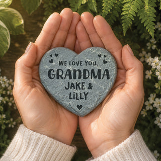Personalized We Love You Heart 4" Garden Stone