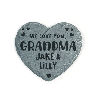 Personalized We Love You Heart 4" Garden Stone
