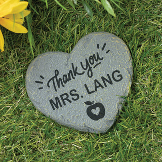 Personalized Thank You Teacher Heart 4" Garden Stone
