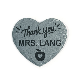 Personalized Thank You Teacher Heart 4" Garden Stone