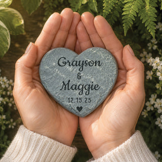 Personalized Sweet Couple Heart 4" Garden Stone