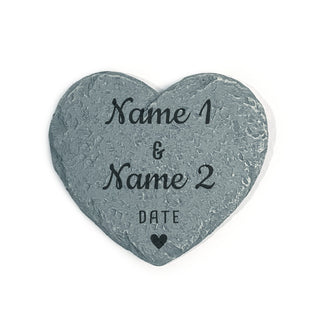 Personalized Sweet Couple Heart 4" Garden Stone