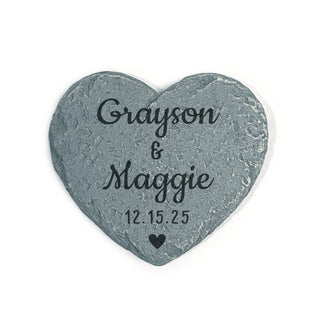 Personalized Sweet Couple Heart 4" Garden Stone
