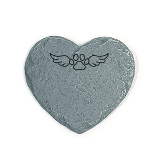 Personalized Paw Wings Heart 4" Garden Stone