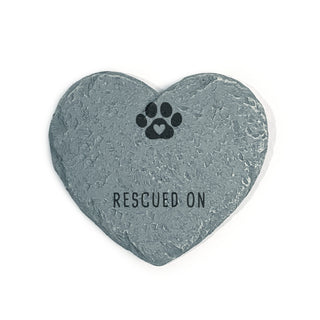 Personalized Rescued Heart 4" Garden Stone
