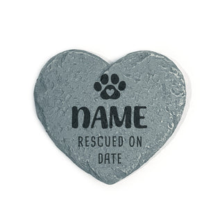 Personalized Rescued Heart 4" Garden Stone