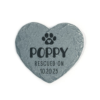 Personalized Rescued Heart 4" Garden Stone