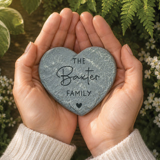 Personalized Family Heart 4" Garden Stone