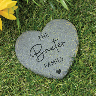 Personalized Family Heart 4" Garden Stone
