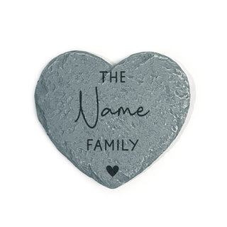 Personalized Family Heart 4" Garden Stone
