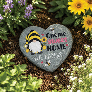 Cute Gnome Garden Flag 4" Heart Stone