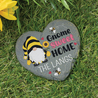 Gnome Sweet Home  Heart 4" Garden Stone