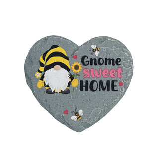 Gnome Sweet Home  Heart 4" Garden Stone