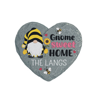 Gnome Sweet Home  Heart 4" Garden Stone