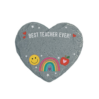 Best Teacher Ever Heart 4" Garden Stone