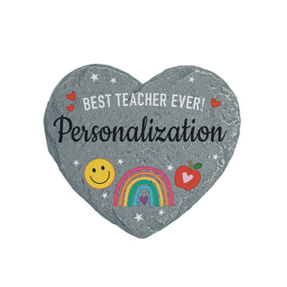Best Teacher Ever Heart 4" Garden Stone