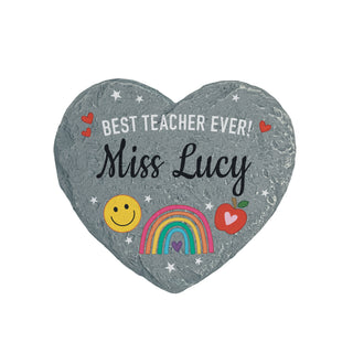 Best Teacher Ever Heart 4" Garden Stone