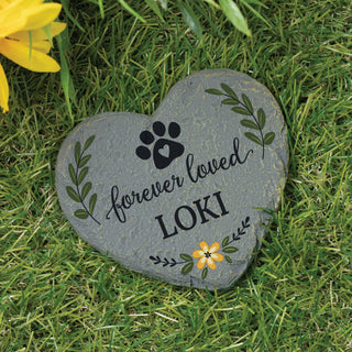 Forever Loved Pet Paw Heart 4" Garden Stone