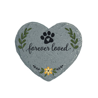 Forever Loved Pet Paw Heart 4" Garden Stone