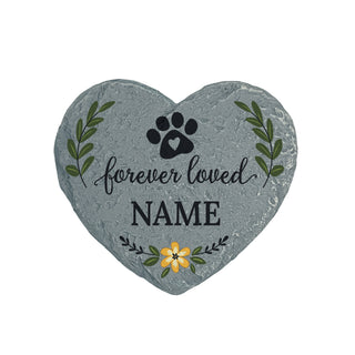 Forever Loved Pet Paw Heart 4" Garden Stone