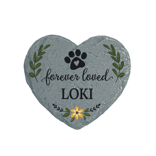 Forever Loved Pet Paw Heart 4" Garden Stone