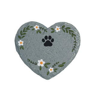 Paw Pet Name  Heart 4" Garden Stone