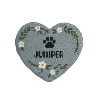 Paw Pet Name  Heart 4" Garden Stone